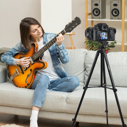 Tripode Para Camara Profesional 360° Portatil 135cm Redlemon Color Negro