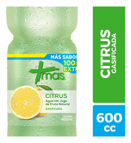 Agua Saborizada Mas Con Gas Citrus 600cc(4uni)super