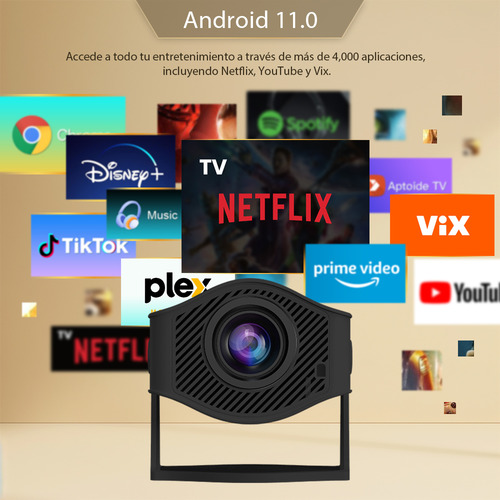Mini Proyector HM400Pro de 20000 lúmenes 1080P 4K edición profesional proyector inteligente portátil con 2+8GB Android 11 corrección de trapezoide WiFi 6.0 Bt5.0 HDMI USB 40W