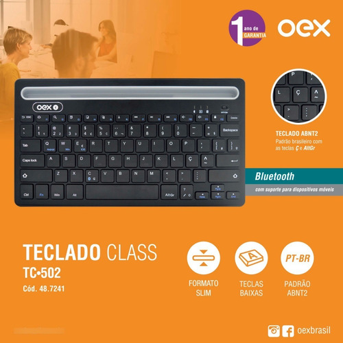 Imagem 2 de 5 de Teclado Bluetooth Oex Class
