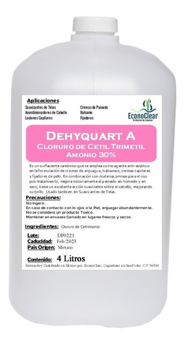 Dehyquart A Cloruro De Cetil Trimetil Amonio 30% 4 Litros