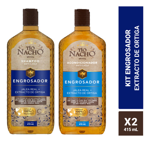 Pack Tío Nacho Engrosador Shampoo + Acondicionador 415 Ml