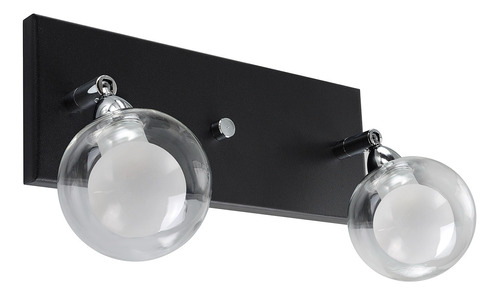 Aplique 2 Luces Cabezal Doble Vidrio Negro Con Led G9 A652ng