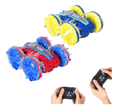 2 Carro Control Remoto Rc Anfibio 2 En 1 Recargable Giro 360