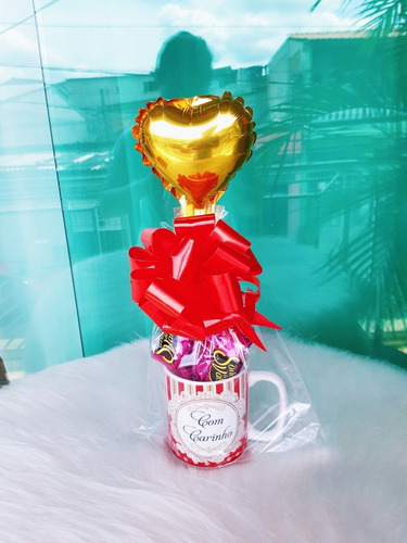 Imagem 3 de 3 de Cesta Caneca Com Bombons De Chocolate Presente Amiga Irmã Vo