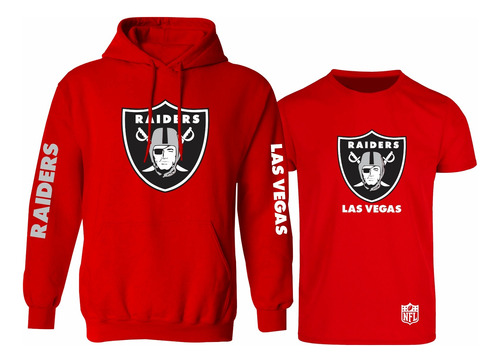 Kit De Sudadera + Playera Modelo Las Vegas Raiders Estampado