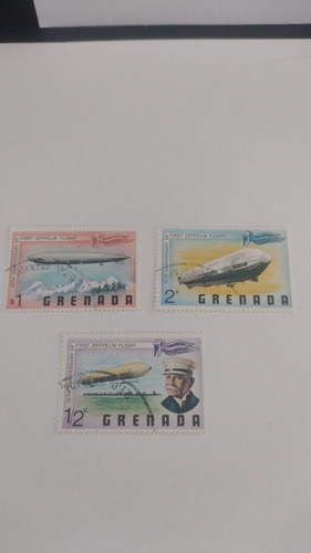 Grenada Estampillas Zeppellin 1977  .aniv 75 1er Vuelo