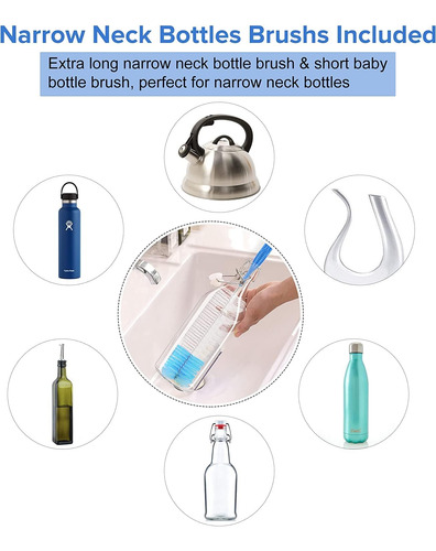 Juego De 5 Cepillos Para Limpiar Botellas, Cepillo De Limpie