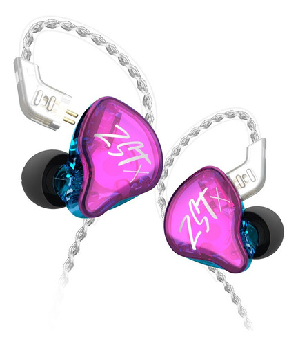 Auricular In Ear Kz Acoustics Zst X S/mic Monitoreo Violeta