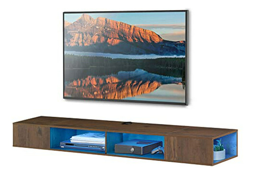 Mueble De Tv Flotante Fitueyes 70 Pulgadas Con Luces Azules