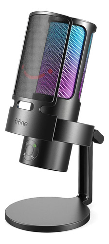Micrófono Gamer Fifine Ampligame A8 Plus Rgb Negro
