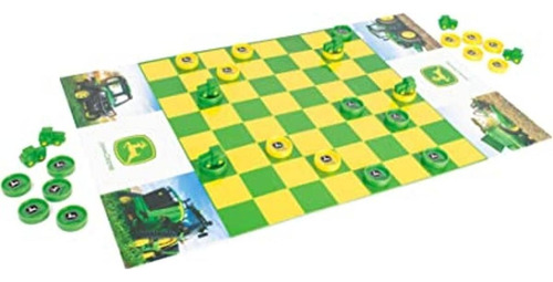 Tomy John Deere Juego De Damas Con Tabla Plegable