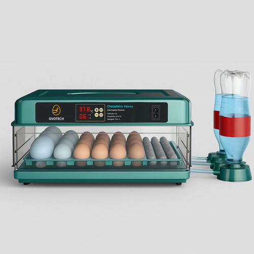 Chocadeira Para Ovos Incubadora Automática Ovoscópio 48 Ovos
