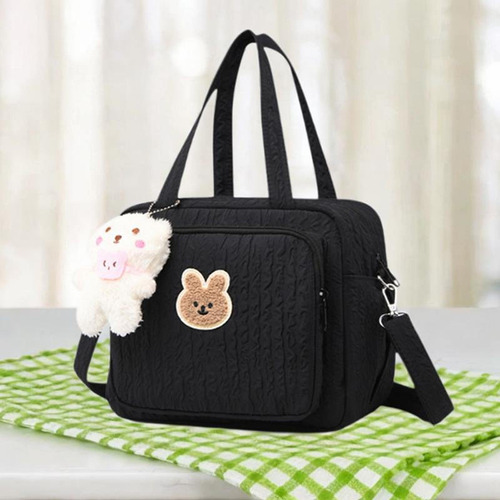 Elegante Bolso De Mano Para Pañales Para Mamás En Negro