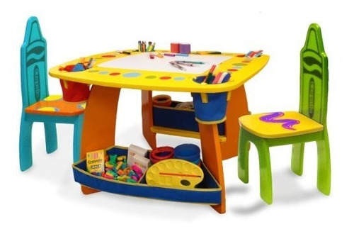 Juego De Mesa Y Silla De Madera Crayola