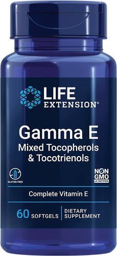 Vitamina E Complex Gamma E 60 Caps Blandas Life Extension