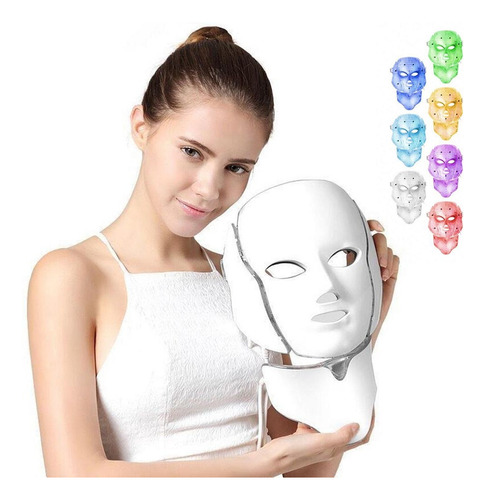 Máscara De Terapia Facial Con Luz Led De 7 Colores Ems