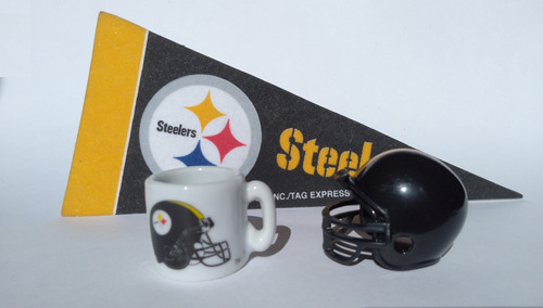 Set Nfl Mini (casco, Banderin, Taza) - Pittsburgh Steelers