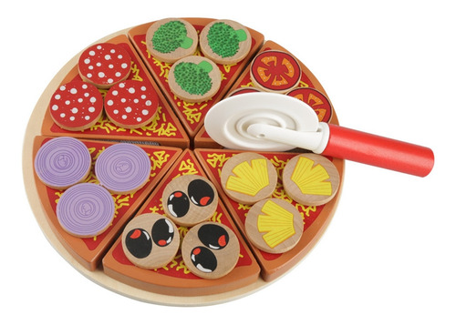 Juguetes De Madera Veg Pizza Comida Diy Set Juego De Rol Par