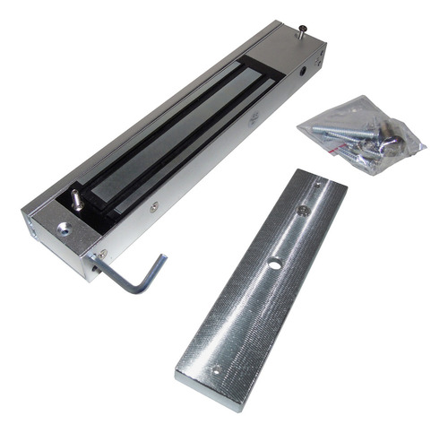 Kit Control Biométrico Electroimán 280kg Llavero S Botón Ir Color Gris Oscuro