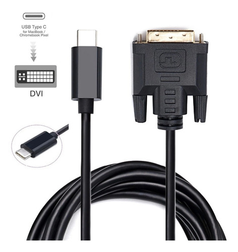 Cable Usb-c  A Dvi De 1.8 Metros De Largo Totalmente Nuevo 