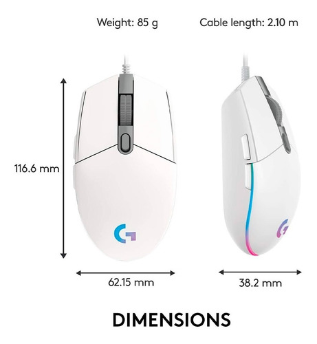 Imagen 4 de 10 de Mouse Gamer Logitech G203 Lightsync Rgb