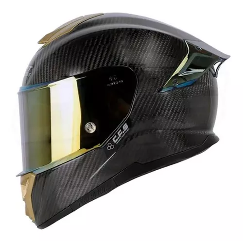 WOW casco de fibra de carbono, completo, para moto enduro, negro, L,  cubierta coloreada