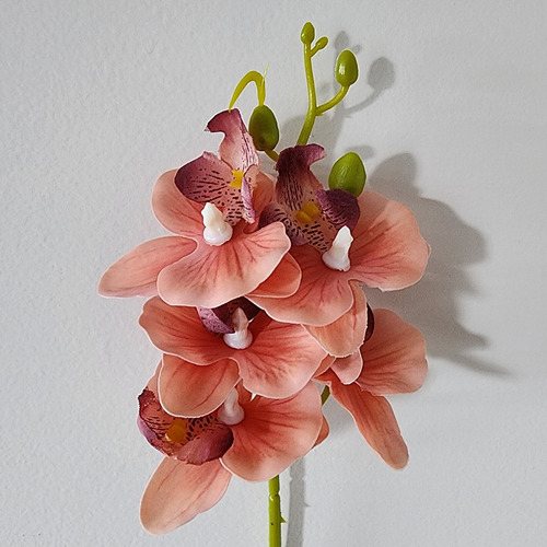 Kit Com 3 Orquídea Artificial 3d Arranjo Enfeites Para Vaso Cor Rosé