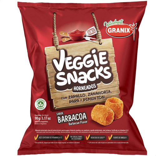 Veggie Snacks Granix Barbacoa Horneados Snack Salado Pack X3