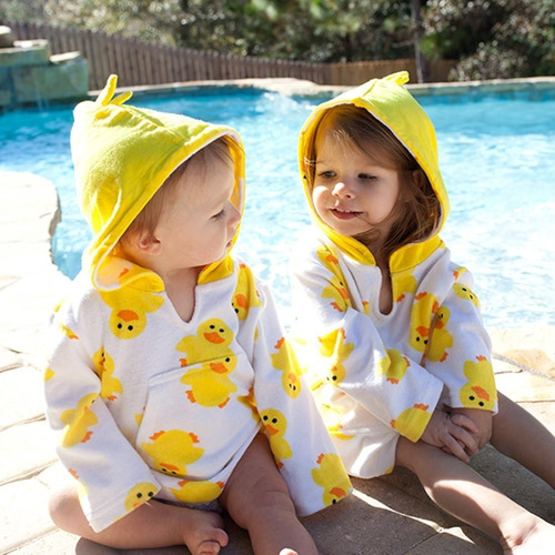 Gorro + Poncho Con Filtro Uv 50+ Pato! Zoocchini! 6-12m