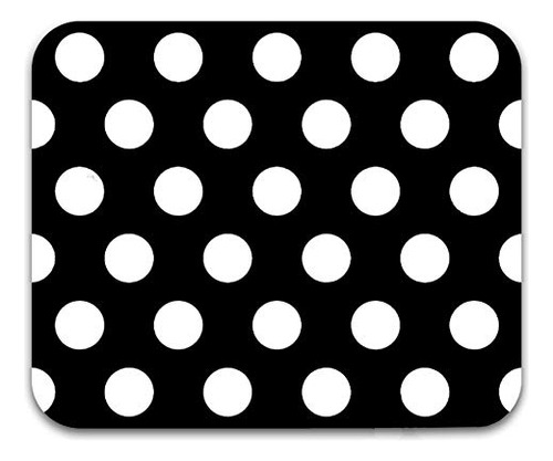 Retro Black And White Polka Dots Mouse Pad 9 X 7.5inch