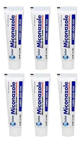 Set De 6 Crema Antimicótica Globe Miconazole Nitrato Al