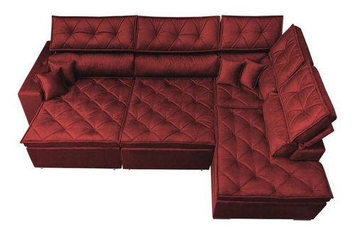 Sofá Canto Retrátil,reclinável Cama Inbox Platinum Vermelho Cor Vermelho