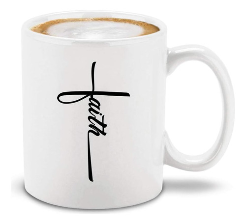 Shop4ever Faith Cross Taza De Café De Cerámica Taza De Té Ta