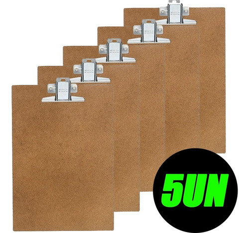 Portapapeles Mdf de madera A5 con sujetadores de metal A5 con 5
