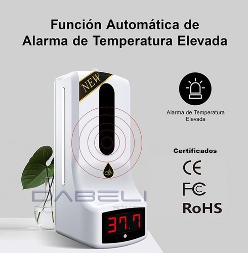 Imagen 5 de 9 de Dispensador Termómetro Automático Gel K9 Pro