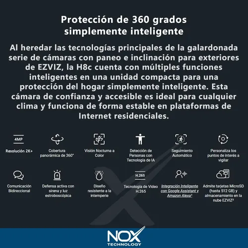 Combo X 2 Camara De Seguridad Wifi Ezviz H8c 4mp 2k+ Mem 32g