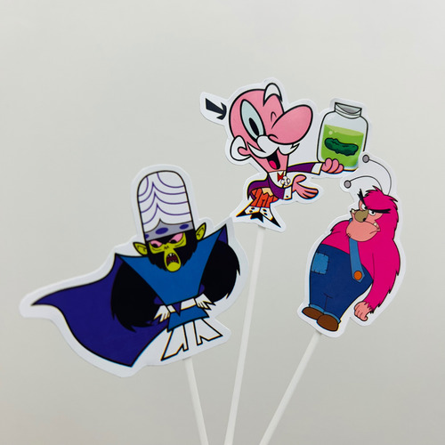 Cake Topper Chicas Super Poderosas +10 Mini Toppers Cupcake Rosa Chicas Super Poderosas Chicas Superpoderosas