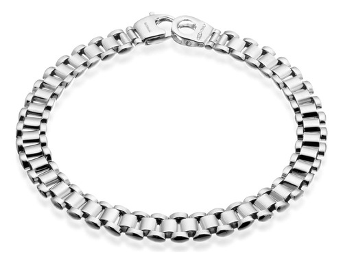 Quadri - Pulsera De Eslabones De 7 Mm De Plata De Ley 925 Pu