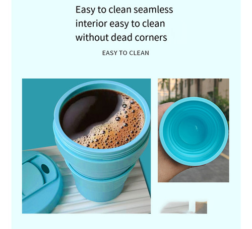 Taza De Café Plegable De Silicona, Portátil Y Reutilizable