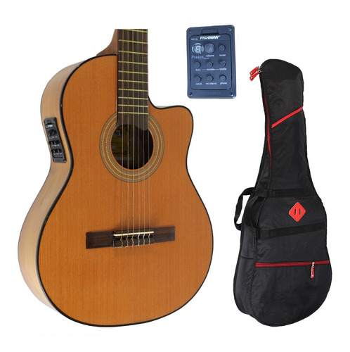 Guitarra Electrocriolla Natural M8 Previo Fishman Con Funda