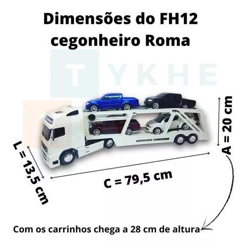 Carreta Brinquedo Cegonha Gigante Fh12 Roma 80cm Escala 1/29 - SHOPBR -  Caminhões, Motos e Ônibus de Brinquedo - Magazine Luiza