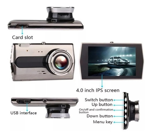 Camara Para Auto Dash Cam Seguridad + Cámara Retroceso 1080p