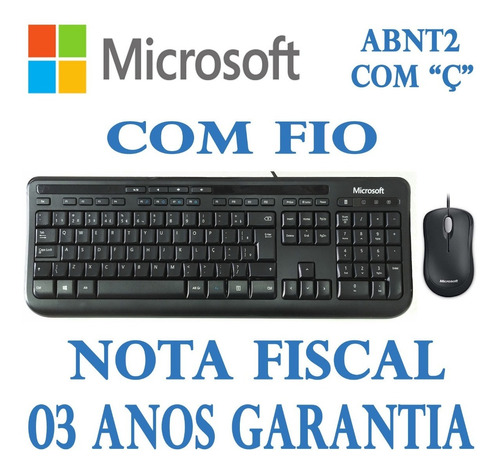 Kit Teclado E Mouse Microsoft Com Fio Desktop 600 3j2-00006