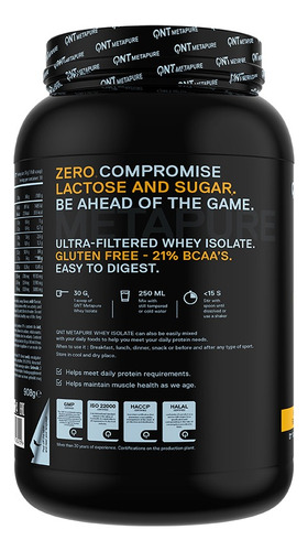 Proteina Metapure Whey Isolate Zero Carb 908gr Qnt