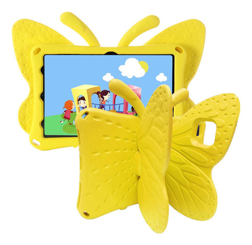 Funda Para iPad Air 4ta Gen 10.9  De Goma Mariposa Amarilla