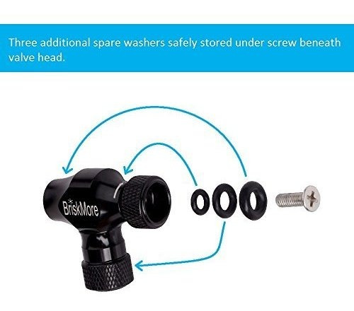 Inflador De Co2 Negro Para Bicicletas Tire By Briskmore
