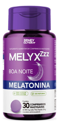 Melatonina Melyx Zzz Boa Noite 30 Comprimido Sidney Oliveira