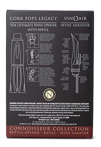 Destapador Cerv Cork Pops Connoisseur Collection Aireador Vi