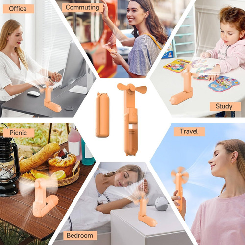 Mini Ventilador De Mano, Ventilador Plegable, Portátil, Con